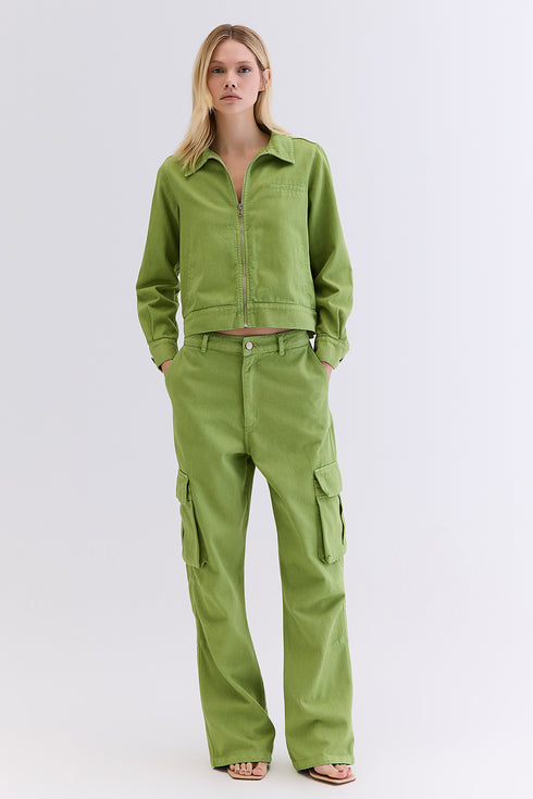 CALÇA CARGO AMPLA VERDE